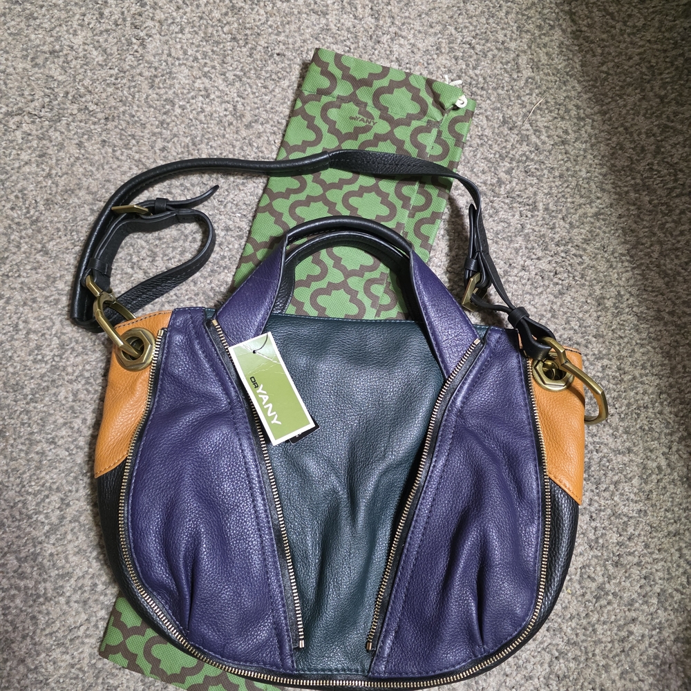 orYANY Green and Purple Leather Bag